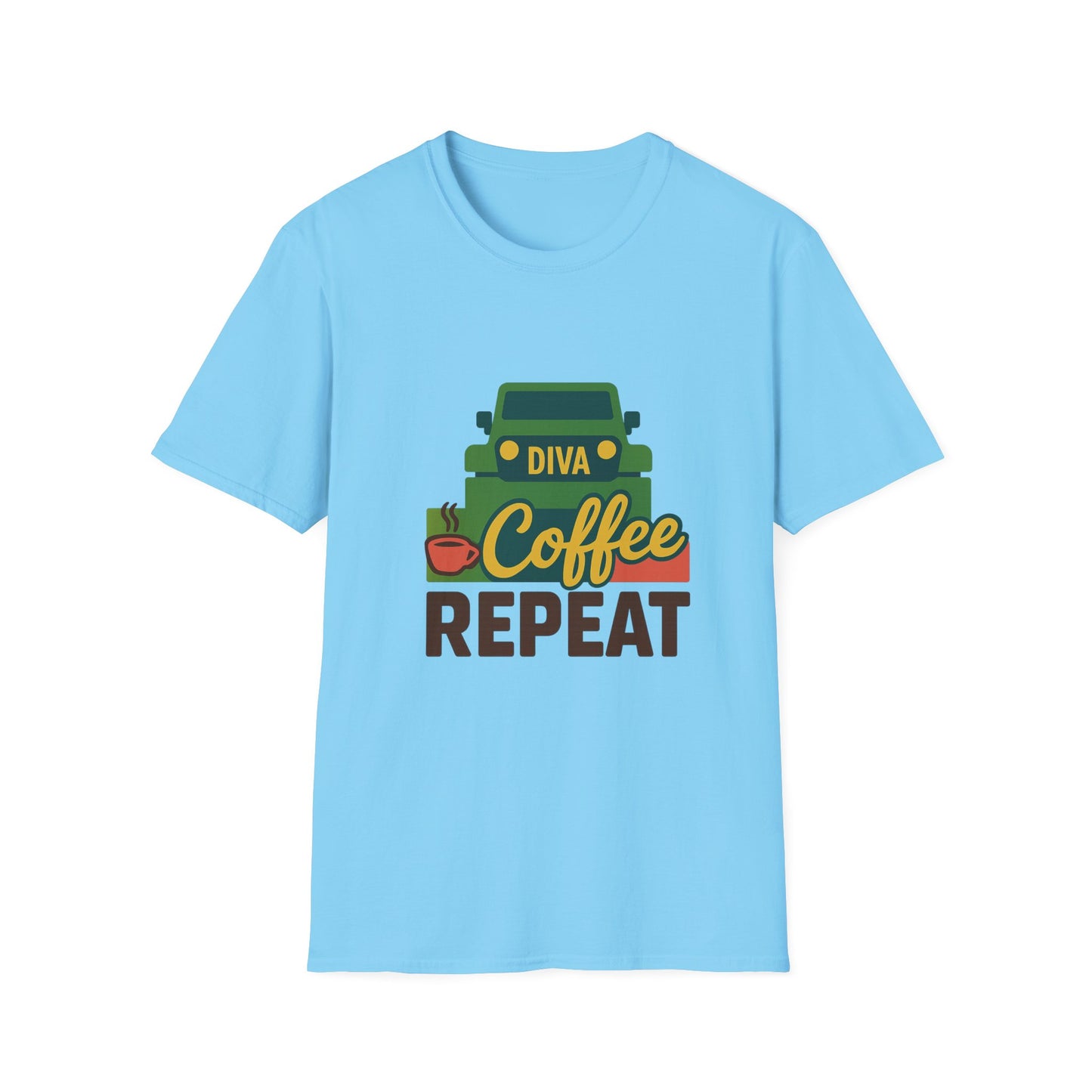 Diva. Coffee. Repeat. T-Shirt – Bold Tee for Caffeinated Queens