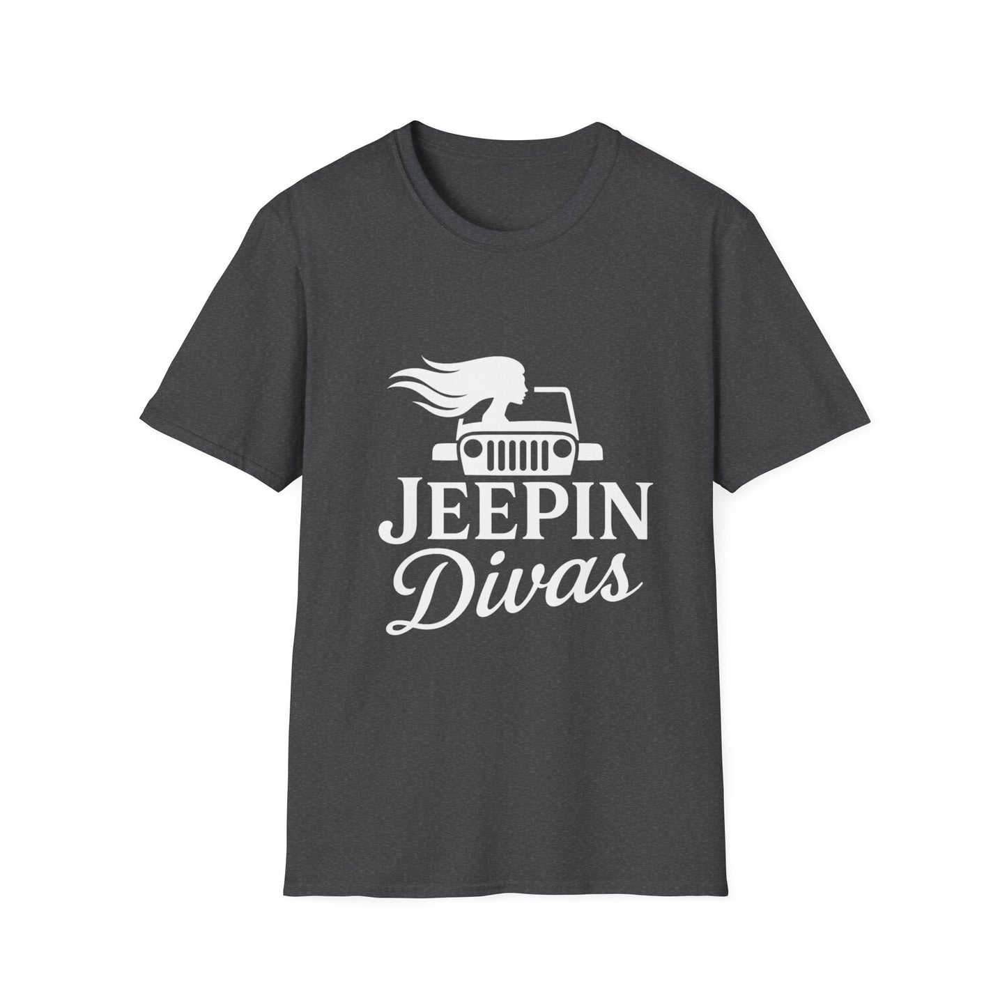 Jeepin Divas T-Shirt for Adventure Lovers, Unisex Softstyle Tee, Off-Roading Apparel, Outdoor Gift, Jeep Enthusiasts Gear