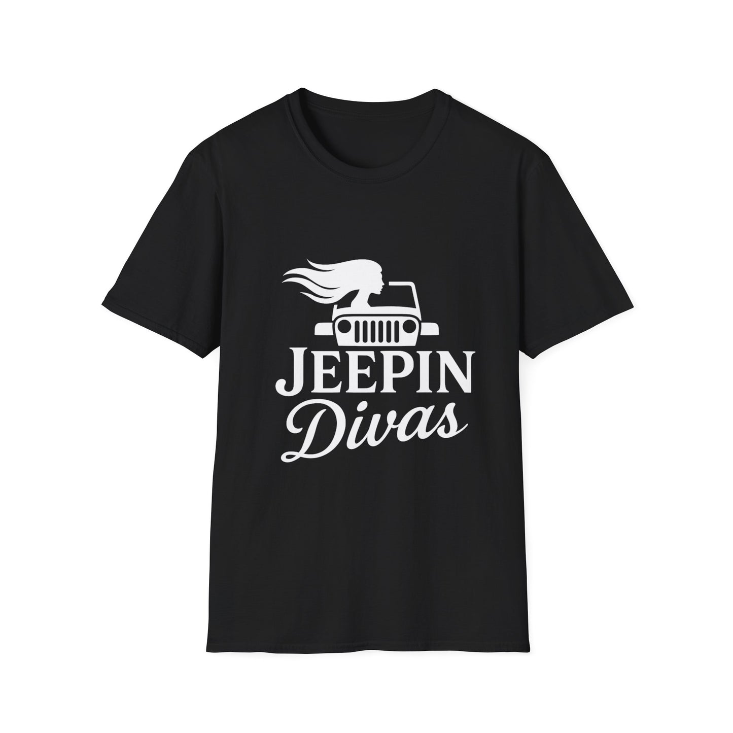 Jeepin Divas T-Shirt for Adventure Lovers, Unisex Softstyle Tee, Off-Roading Apparel, Outdoor Gift, Jeep Enthusiasts Gear