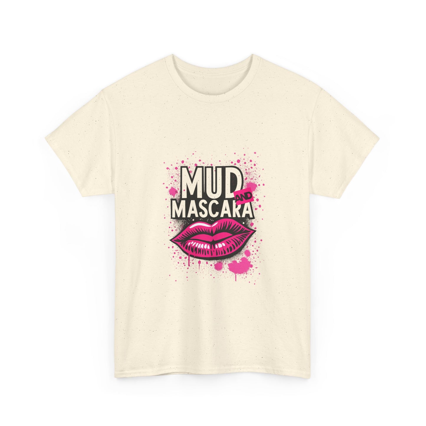 Mud Mascara Graphic Tee - Trendy Unisex Heavy Cotton T-Shirt, Perfect for Parties, Gifts, and Festivals