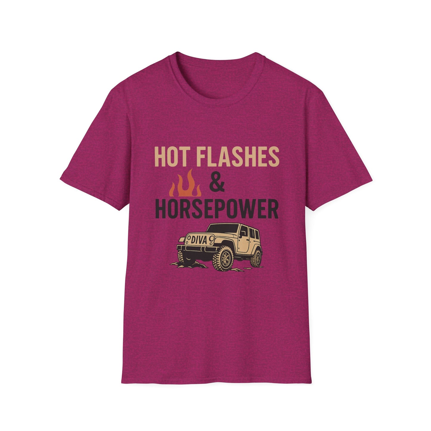 Hot Flashes and Horsepower T-Shirt – Funny Gift for Car Enthusiasts & Midlife Warriors