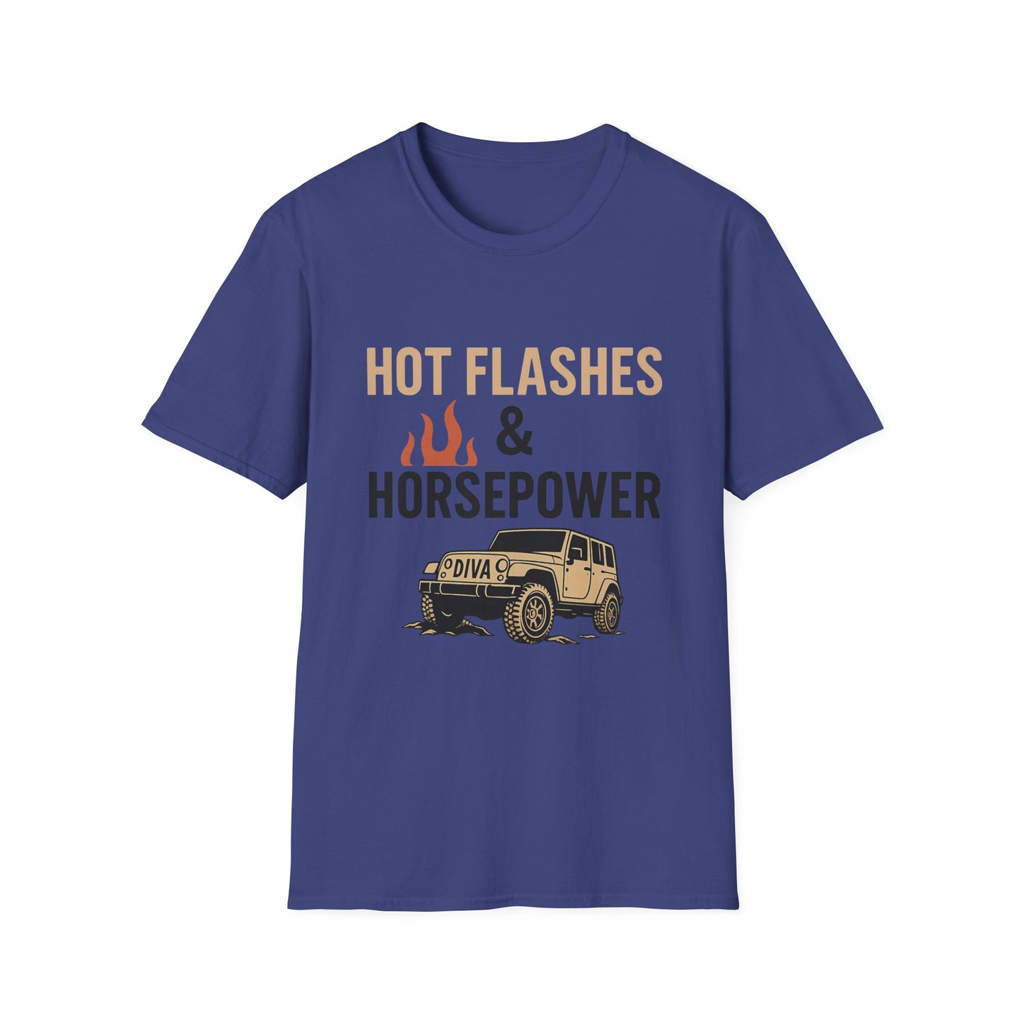 Hot Flashes and Horsepower T-Shirt – Funny Gift for Car Enthusiasts & Midlife Warriors
