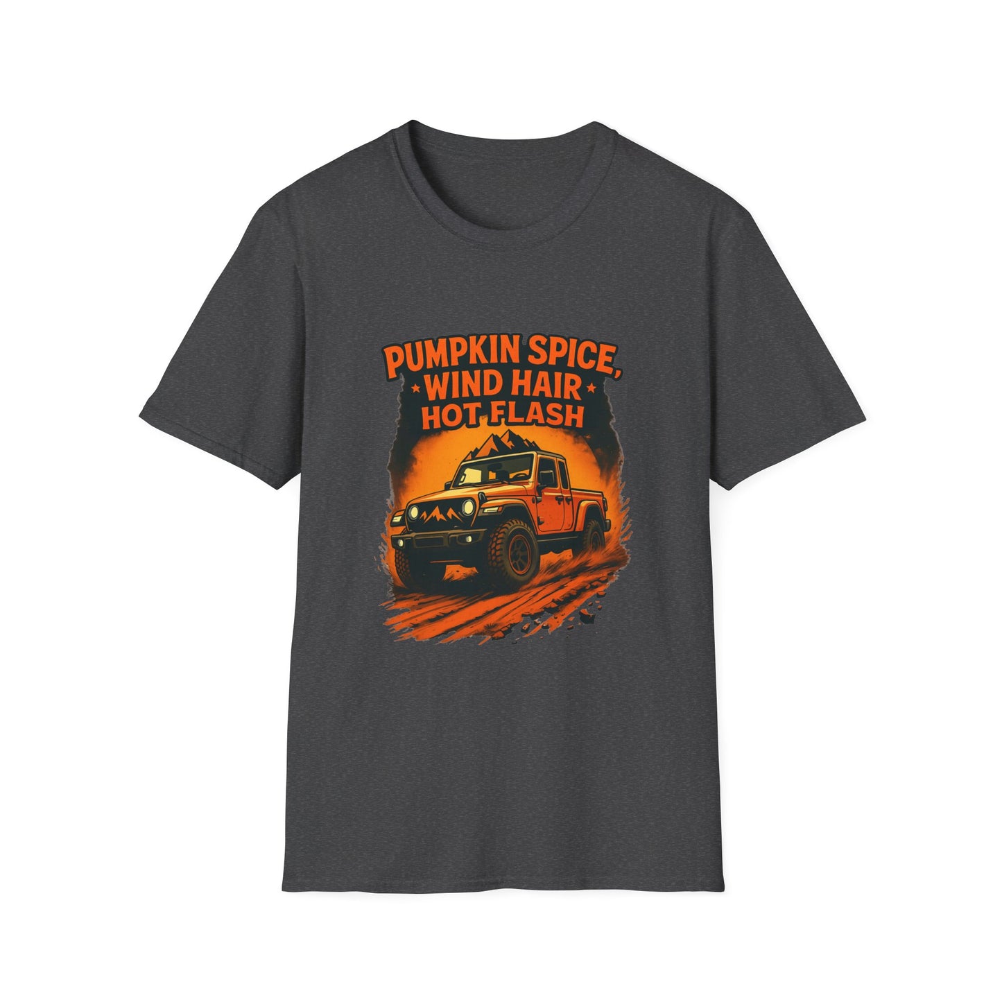 Autumn Adventure T-Shirt | Pumpkin Spice, Wind Hair Hot Flash, Cozy Fall, Unisex Tee, Outdoor Fun, Seasonal Gift