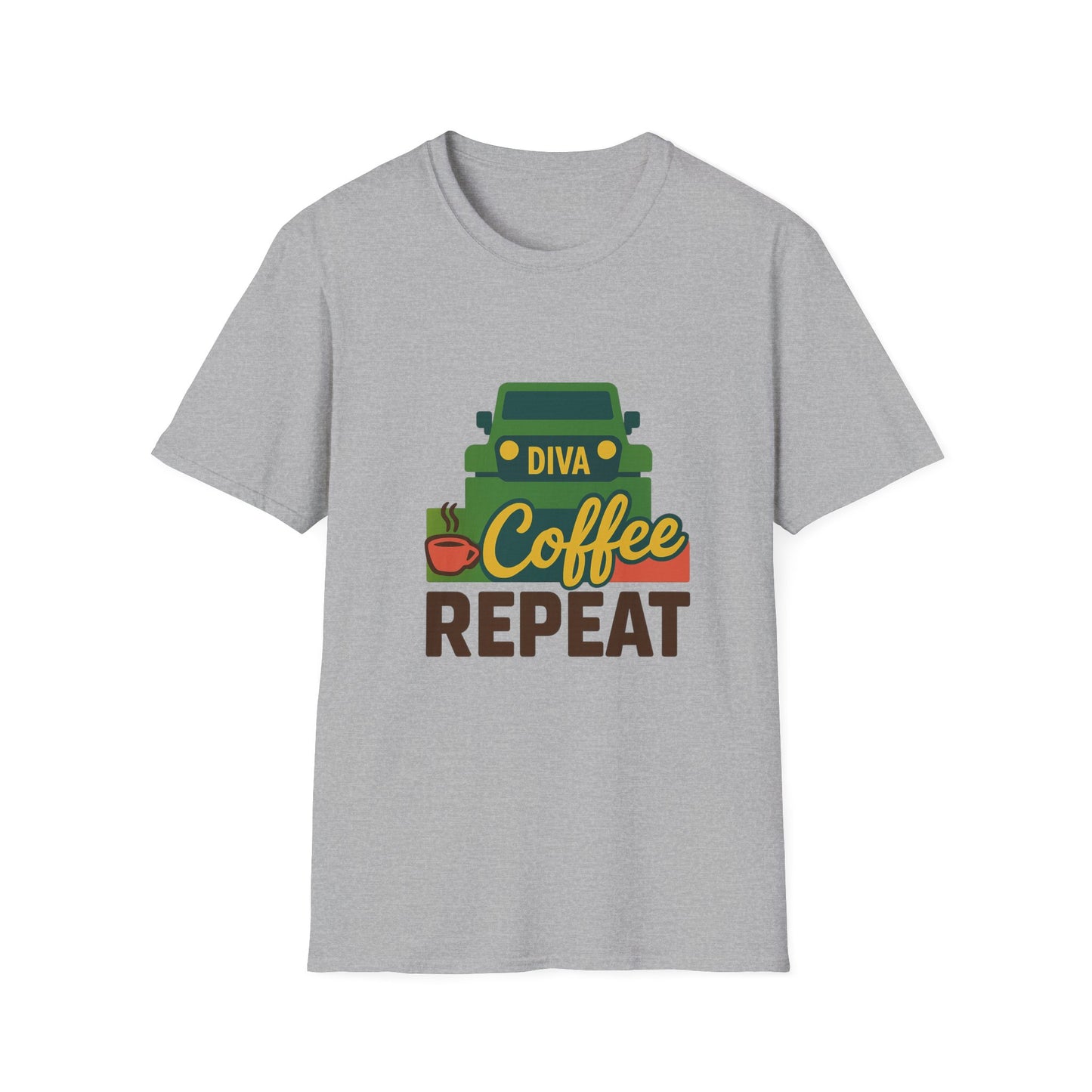 Diva. Coffee. Repeat. T-Shirt – Bold Tee for Caffeinated Queens