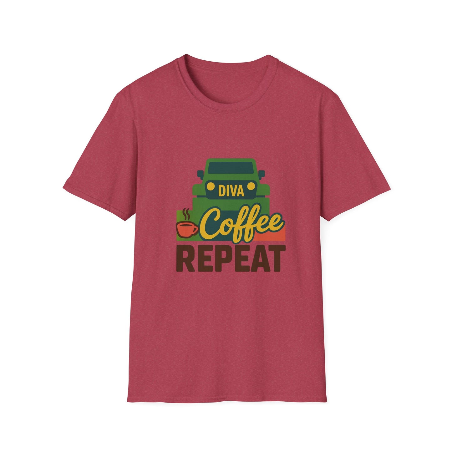 Diva. Coffee. Repeat. T-Shirt – Bold Tee for Caffeinated Queens