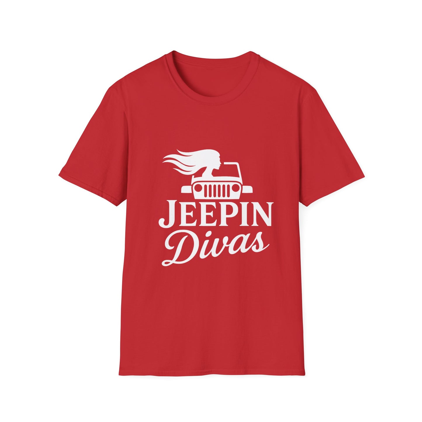 Jeepin Divas T-Shirt for Adventure Lovers, Unisex Softstyle Tee, Off-Roading Apparel, Outdoor Gift, Jeep Enthusiasts Gear