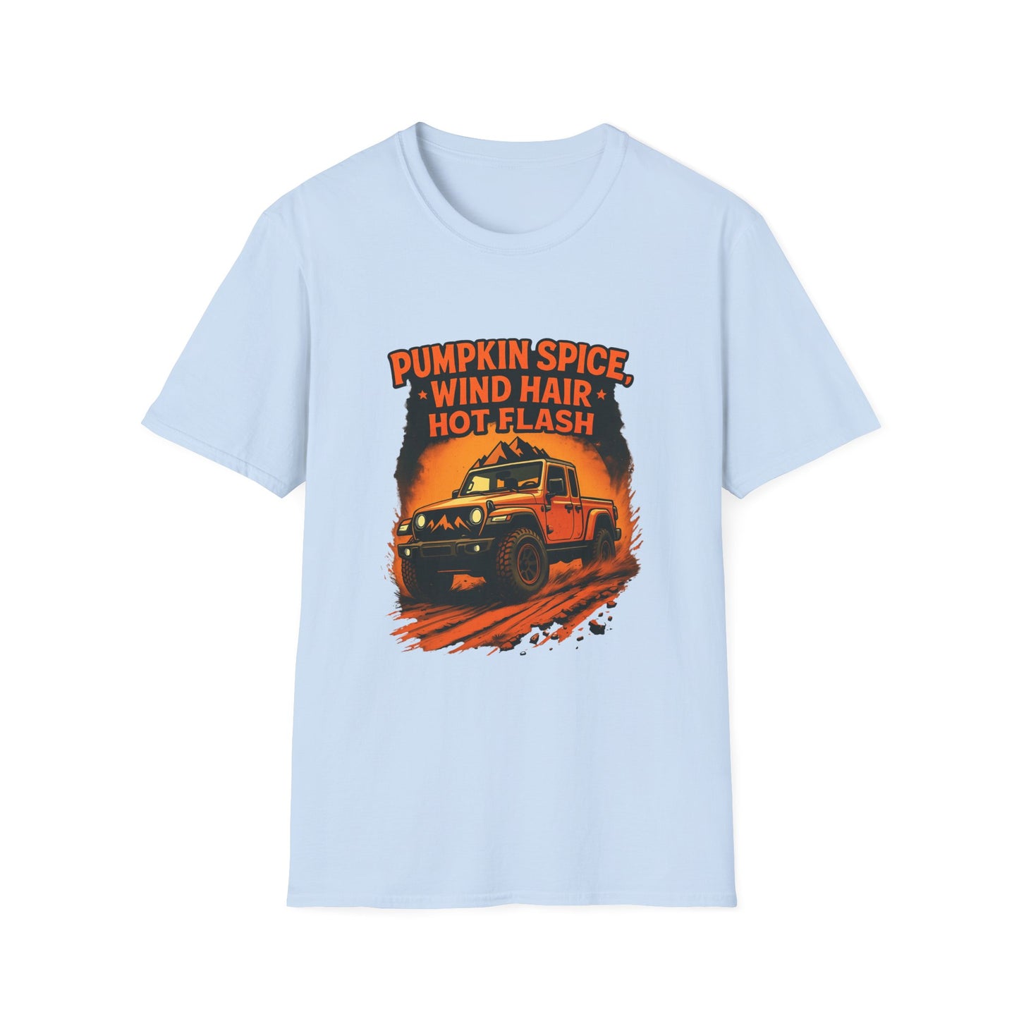 Autumn Adventure T-Shirt | Pumpkin Spice, Wind Hair Hot Flash, Cozy Fall, Unisex Tee, Outdoor Fun, Seasonal Gift