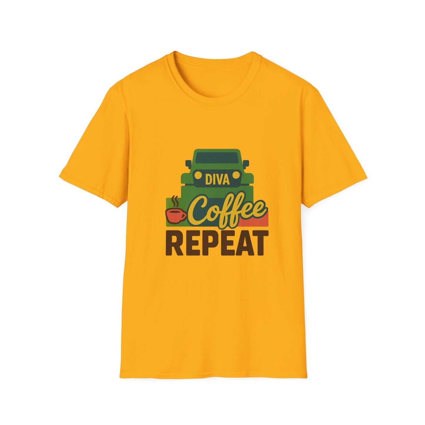Diva. Coffee. Repeat. T-Shirt – Bold Tee for Caffeinated Queens