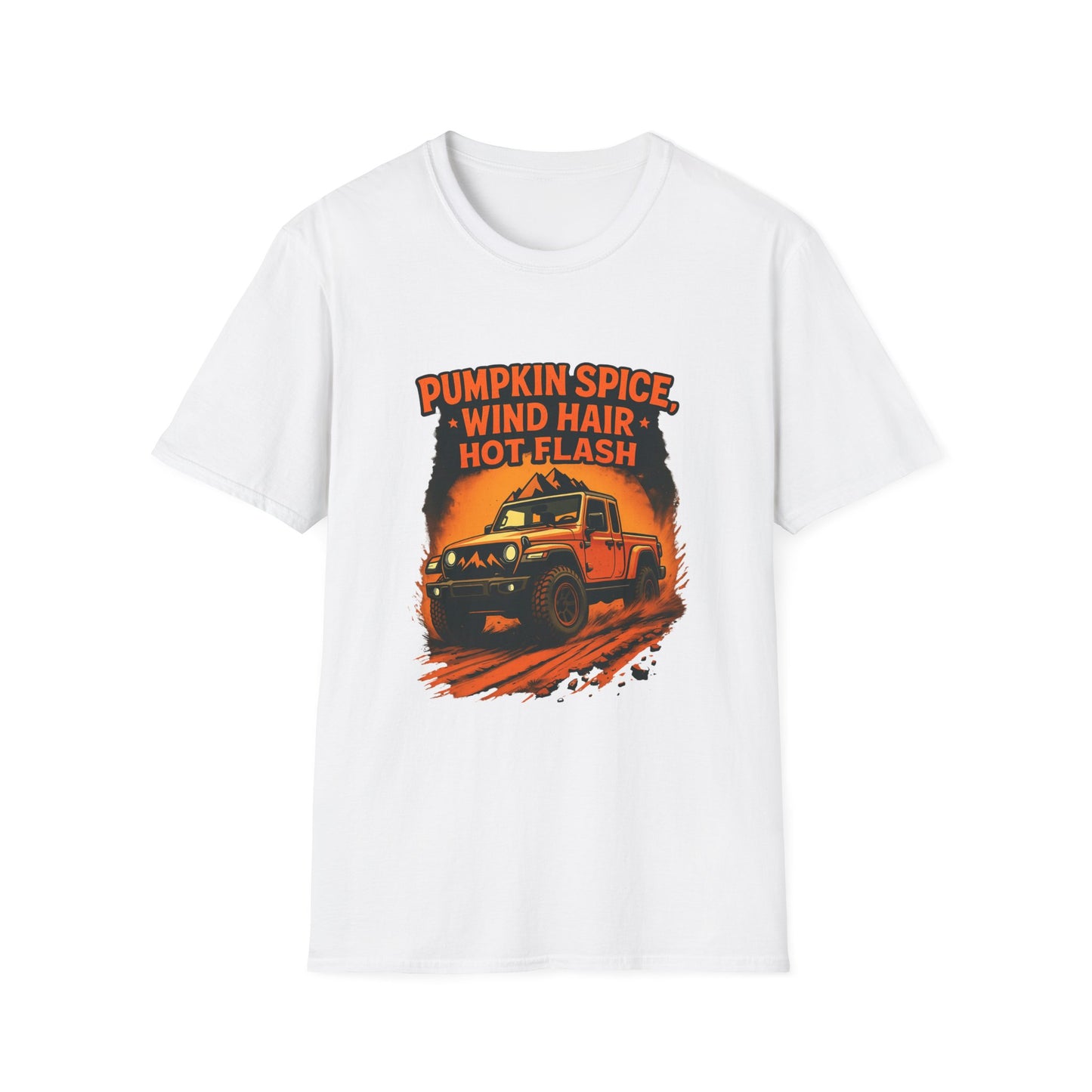 Autumn Adventure T-Shirt | Pumpkin Spice, Wind Hair Hot Flash, Cozy Fall, Unisex Tee, Outdoor Fun, Seasonal Gift