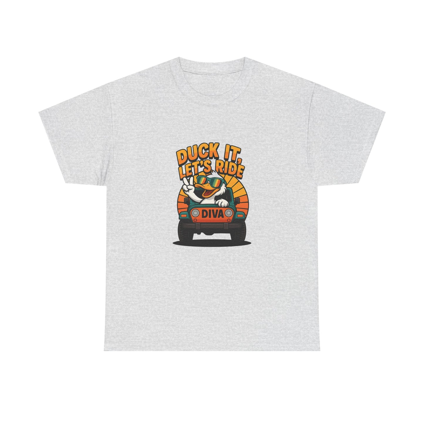 Duck It Let's Ride Unisex Heavy Cotton Tee, Funny Car T-Shirt, Gift for Pet Lovers, Casual Wear, Road Trip Apparel, Unique Gift
