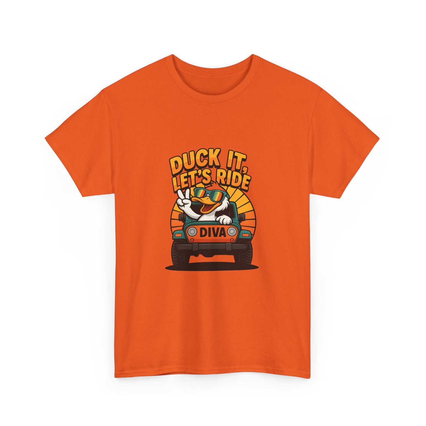 Duck It Let's Ride Unisex Heavy Cotton Tee, Funny Car T-Shirt, Gift for Pet Lovers, Casual Wear, Road Trip Apparel, Unique Gift