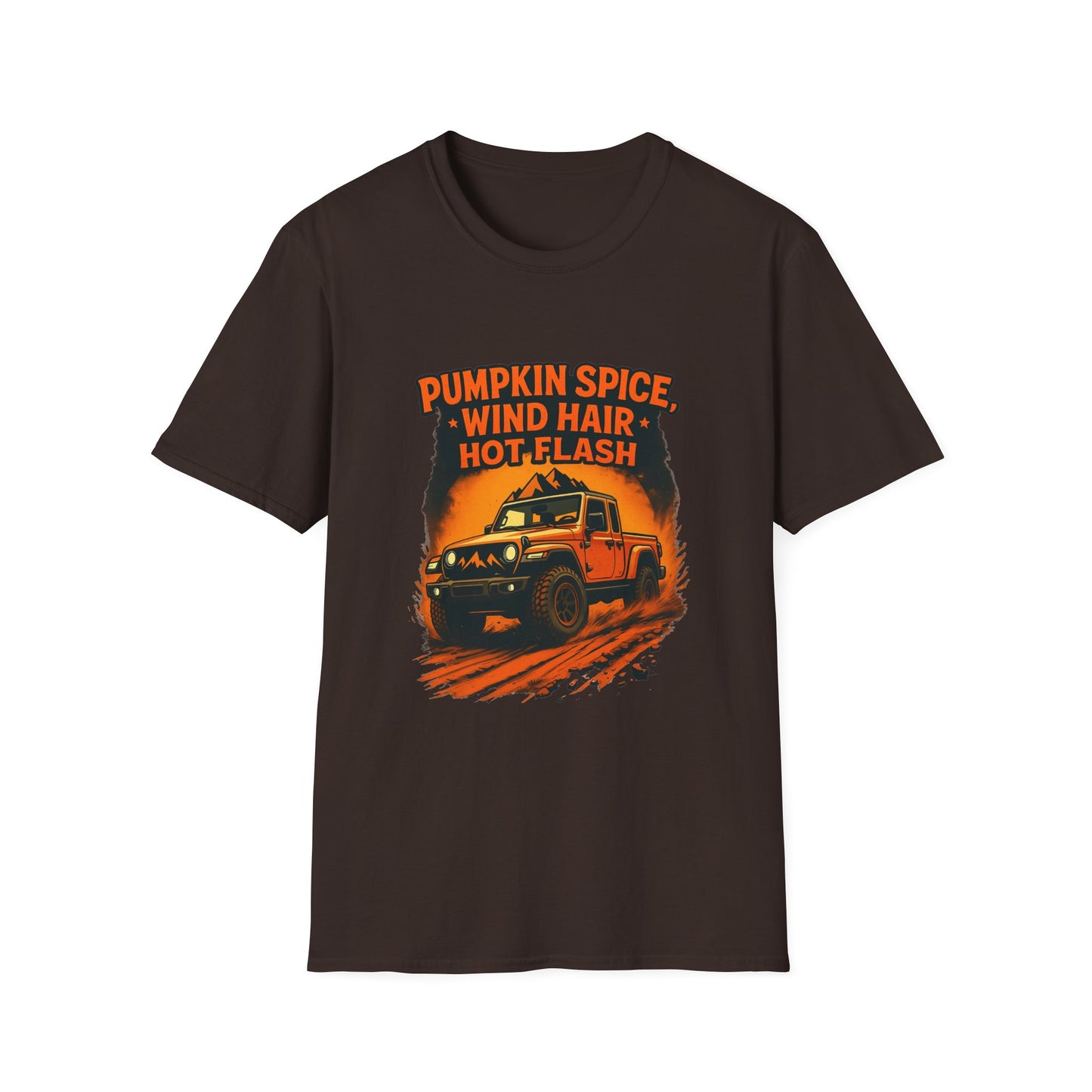 Autumn Adventure T-Shirt | Pumpkin Spice, Wind Hair Hot Flash, Cozy Fall, Unisex Tee, Outdoor Fun, Seasonal Gift