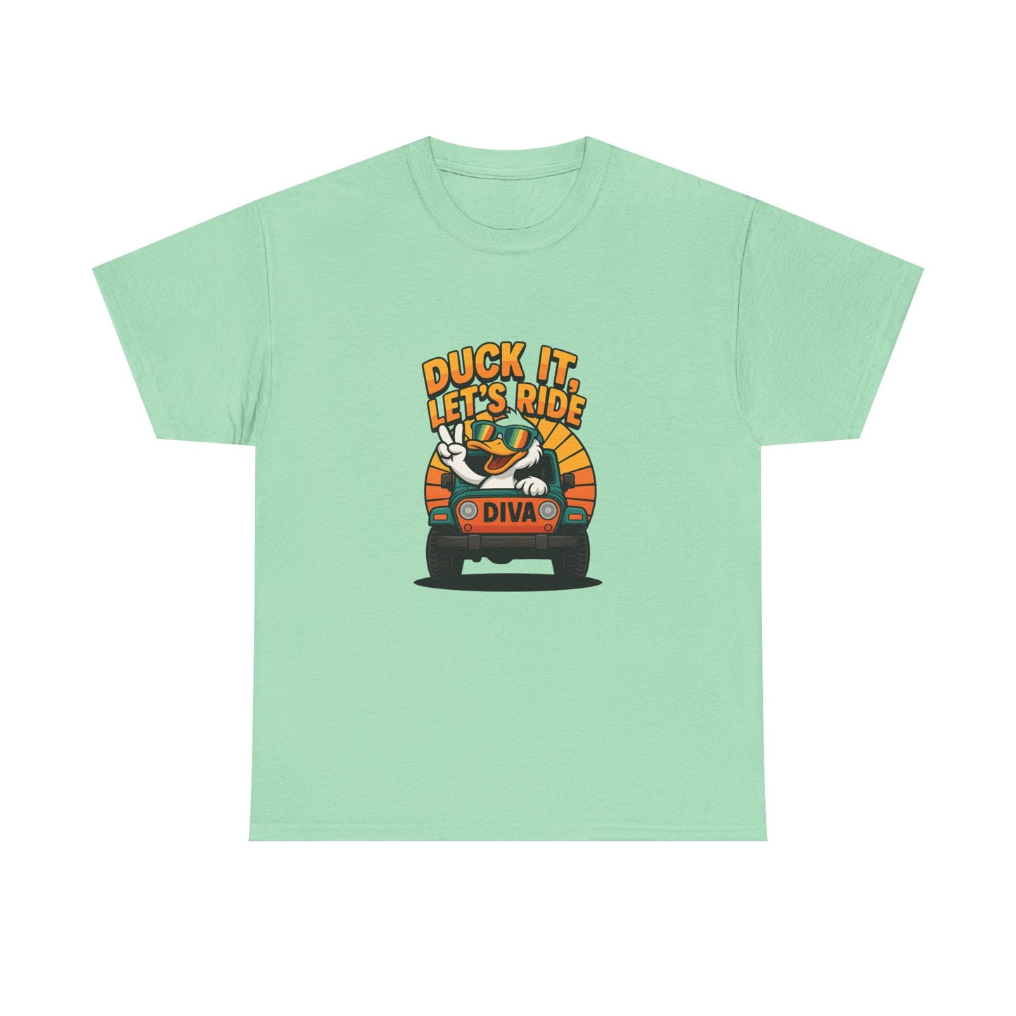 Duck It Let's Ride Unisex Heavy Cotton Tee, Funny Car T-Shirt, Gift for Pet Lovers, Casual Wear, Road Trip Apparel, Unique Gift
