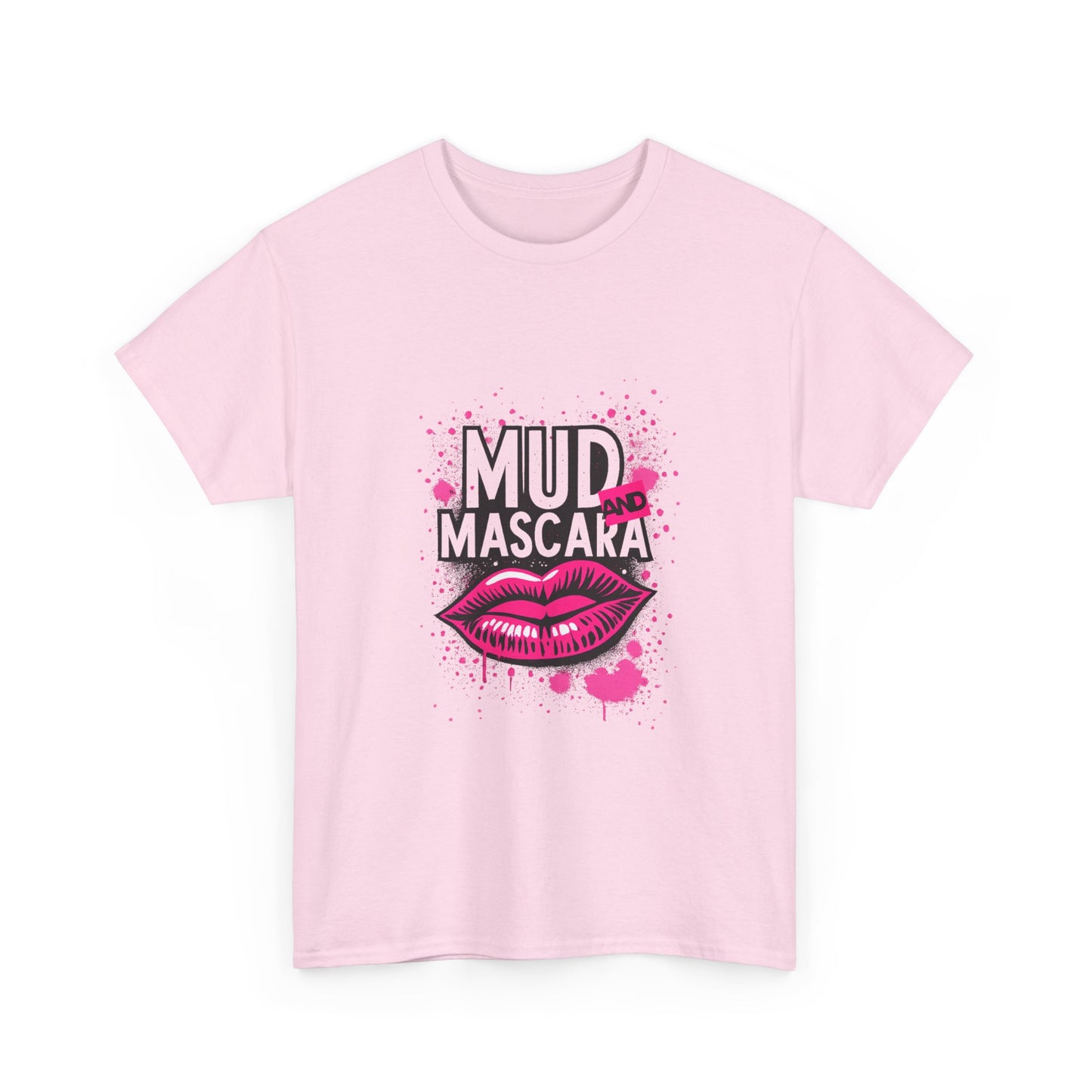 Mud Mascara Graphic Tee - Trendy Unisex Heavy Cotton T-Shirt, Perfect for Parties, Gifts, and Festivals