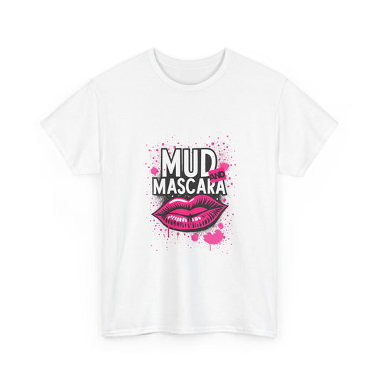 Mud Mascara Graphic Tee - Trendy Unisex Heavy Cotton T-Shirt, Perfect for Parties, Gifts, and Festivals