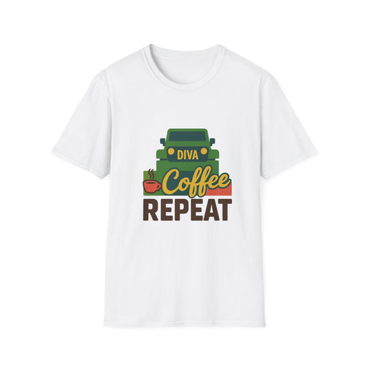 Diva. Coffee. Repeat. T-Shirt – Bold Tee for Caffeinated Queens