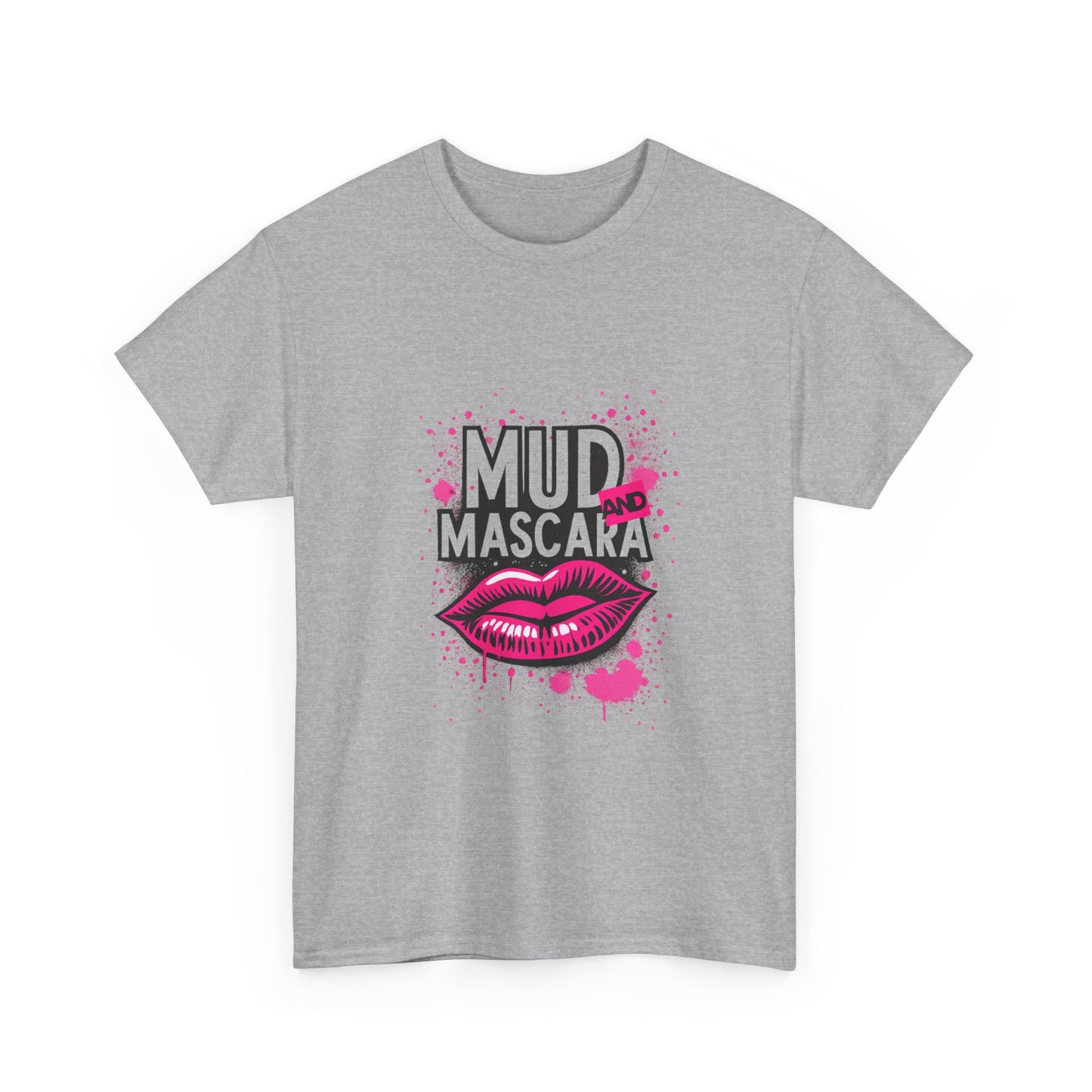 Mud Mascara Graphic Tee - Trendy Unisex Heavy Cotton T-Shirt, Perfect for Parties, Gifts, and Festivals