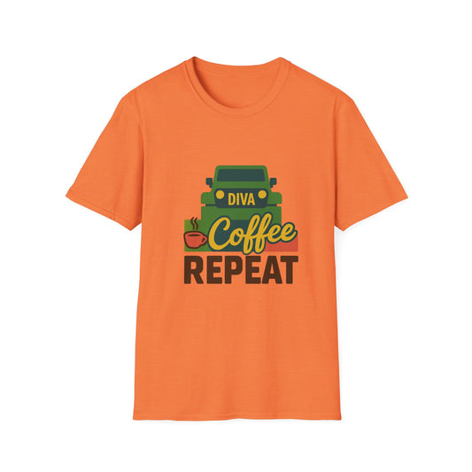 Diva. Coffee. Repeat. T-Shirt – Bold Tee for Caffeinated Queens